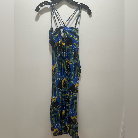 NWOT Anthropologie Incerti Bandeau Whimsical Cat Blue Maxi Dress Size M. - Picture 3 of 3